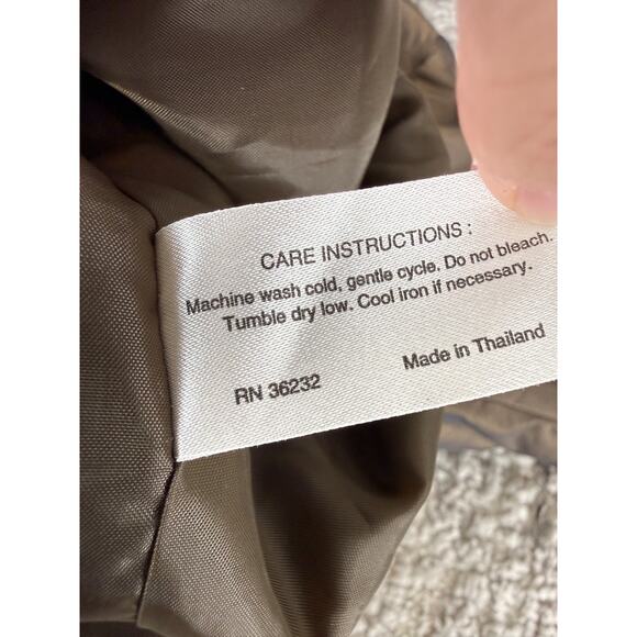 Gallery Size M Outdoor Notched Tie Overcoat Button Brown Long Sleeve V Neck - Picture 9 of 10